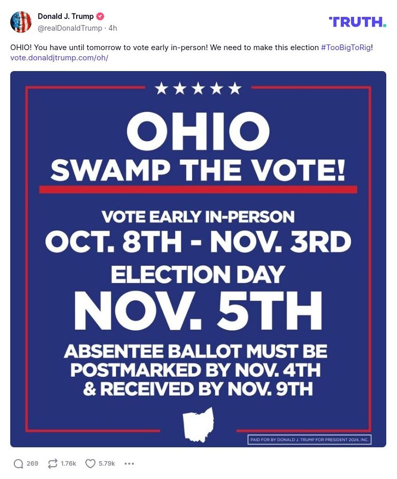 Post image from Donald Trump