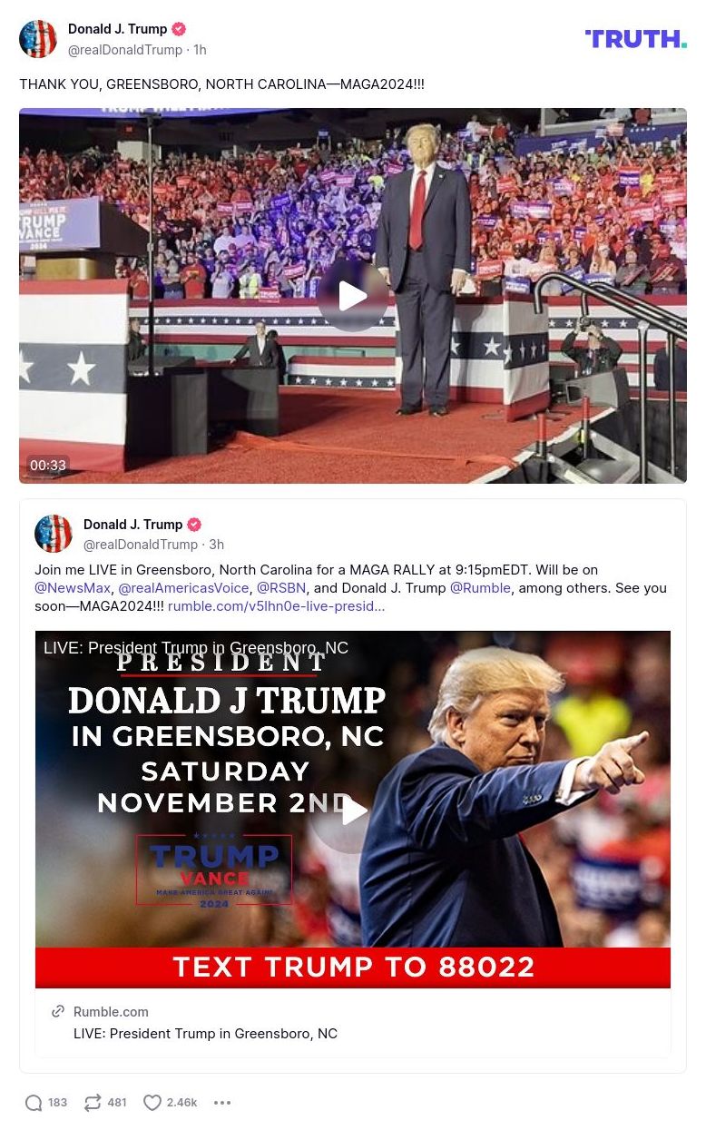 Post image from Donald Trump