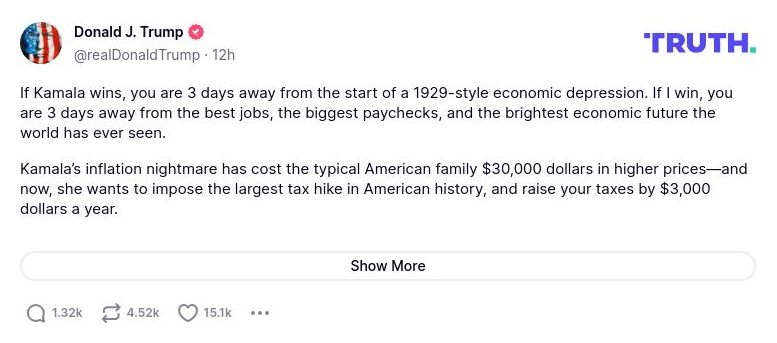 Post preview from Donald Trump