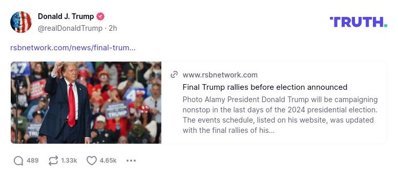 Post image from Donald Trump