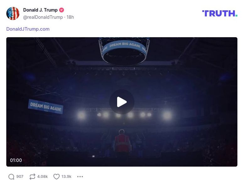 Post image from Donald Trump