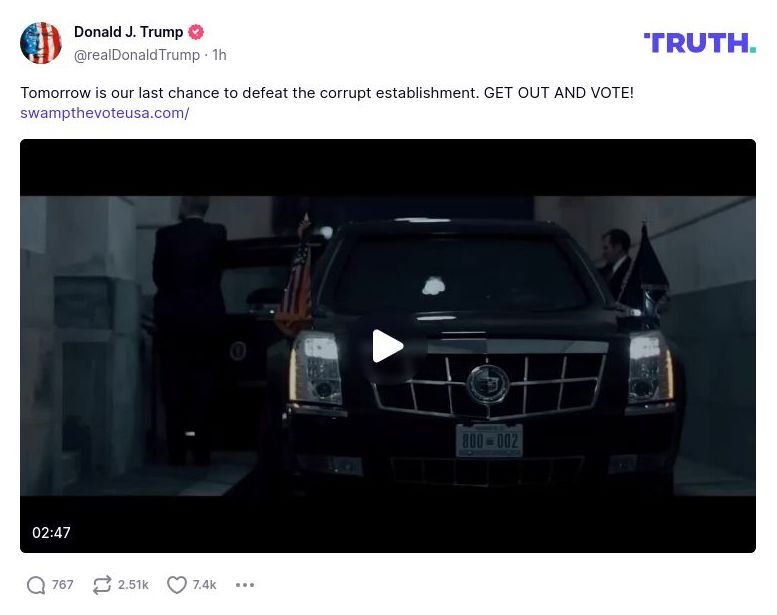 Post image from Donald Trump