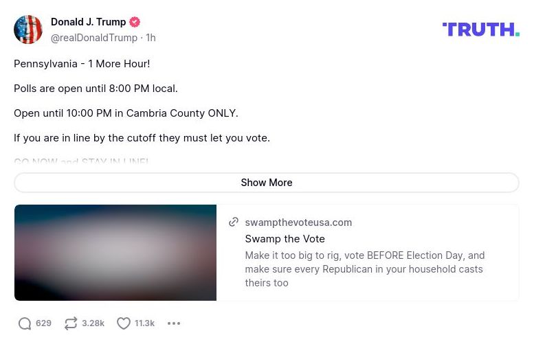 Post image from Donald Trump