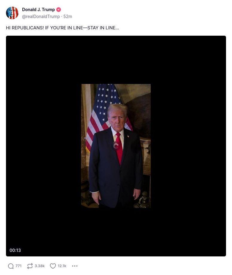 Post image from Donald Trump