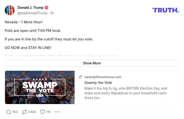 Post image from Donald Trump