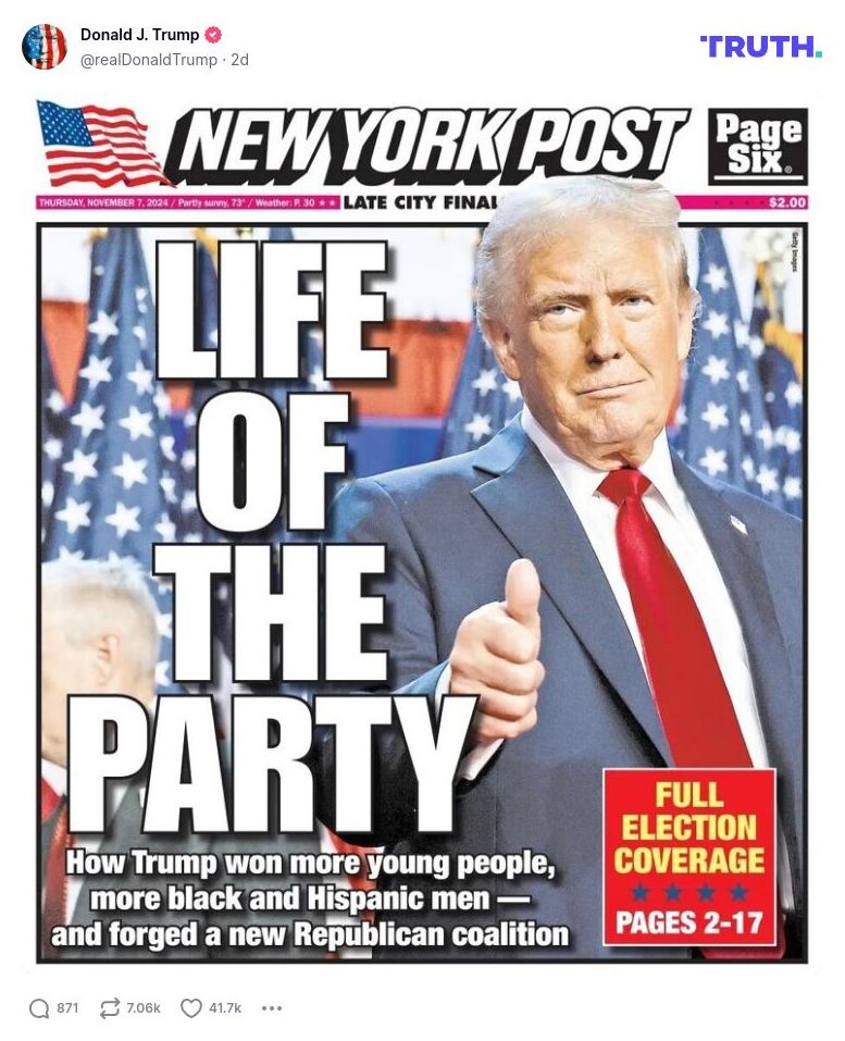 Post image from Donald Trump