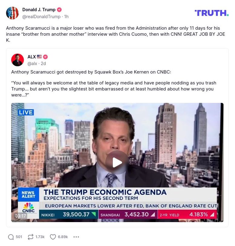 Post preview from Donald Trump