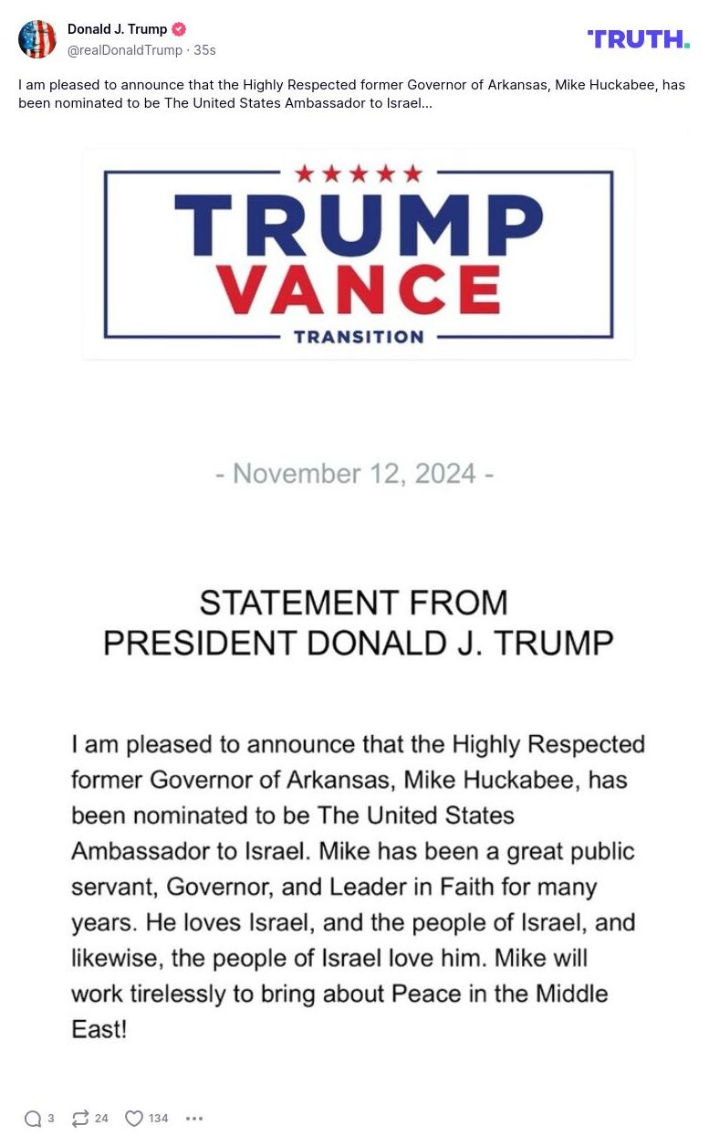 Post preview from Donald Trump