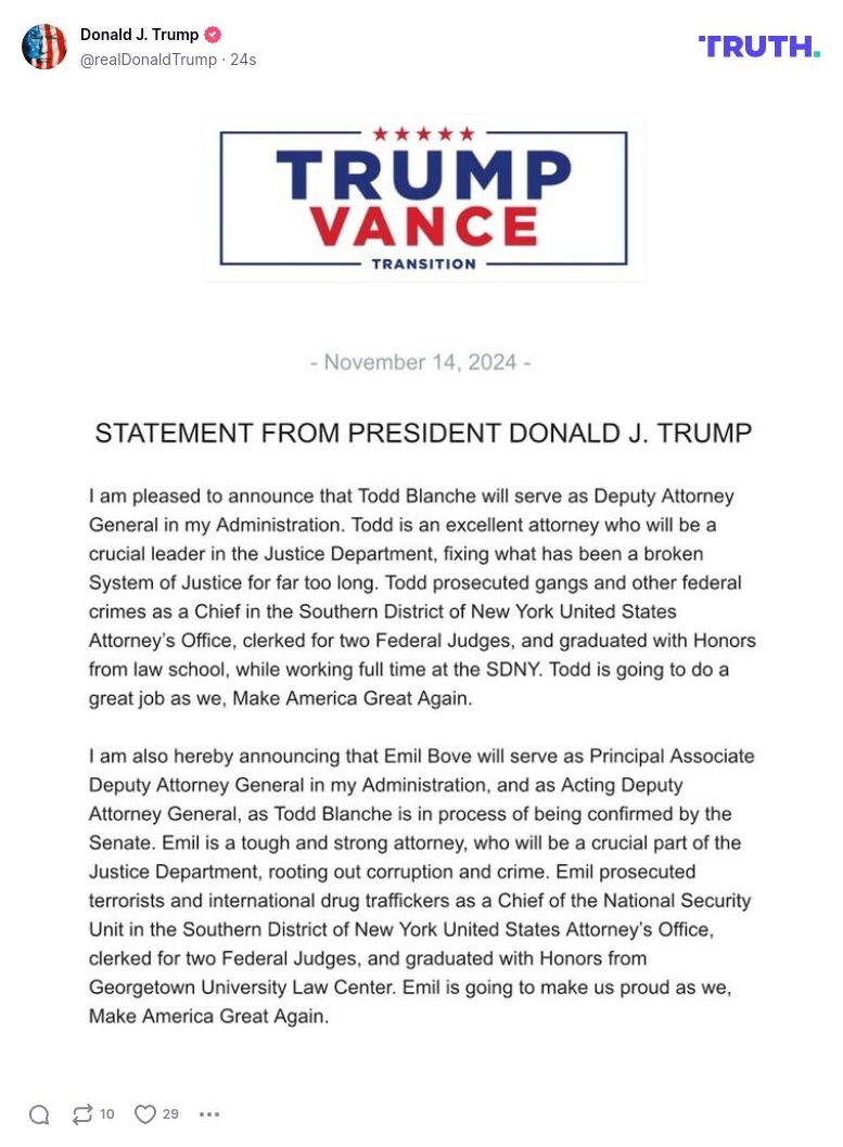 Post image from Donald Trump