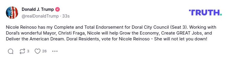 Post image from Donald Trump