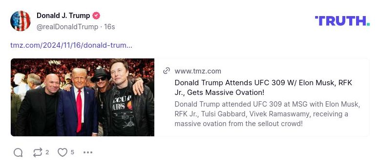 Post preview from Donald Trump