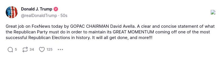 Post image from Donald Trump