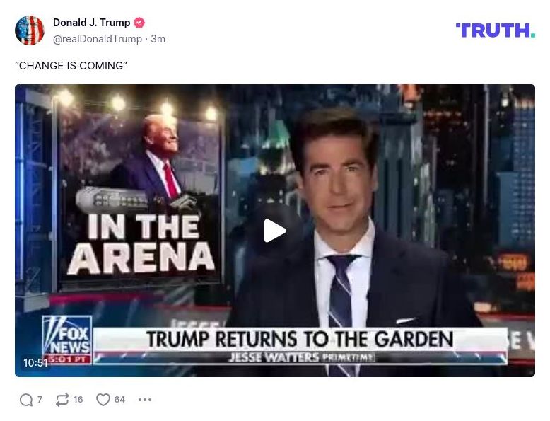 Post image from Donald Trump