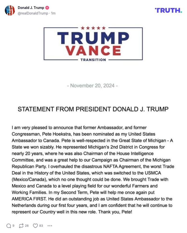 Post image from Donald Trump