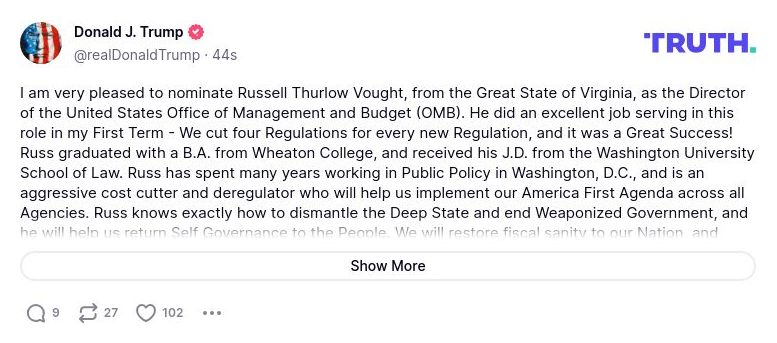 Post image from Donald Trump