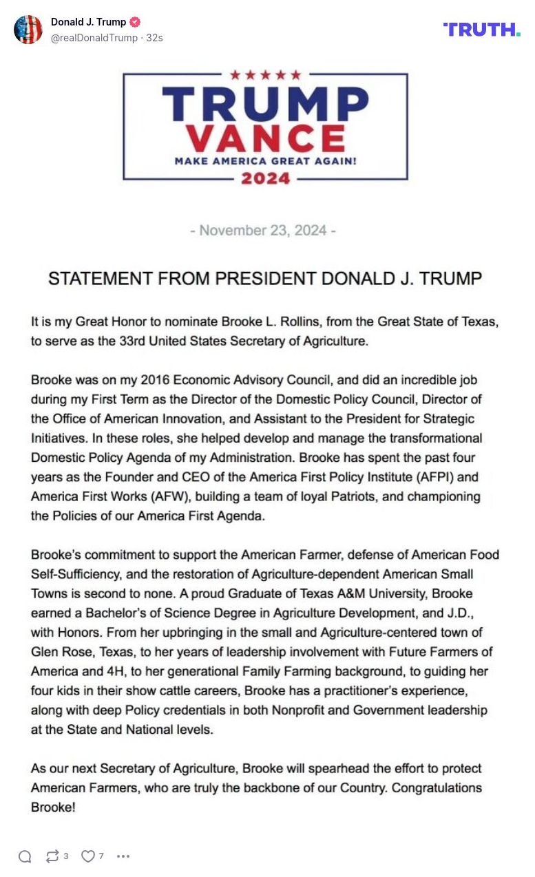 Post image from Donald Trump