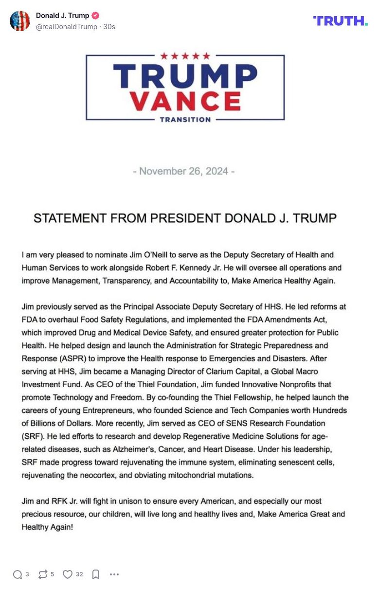 Post image from Donald Trump