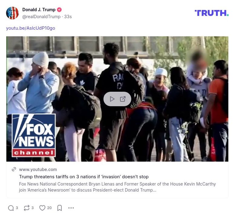 Post image from Donald Trump