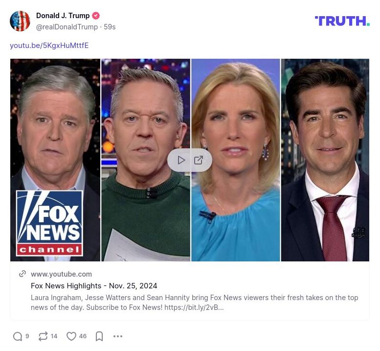 Post image from Donald Trump