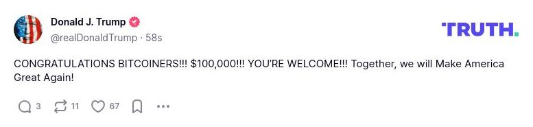 Post image from Donald Trump