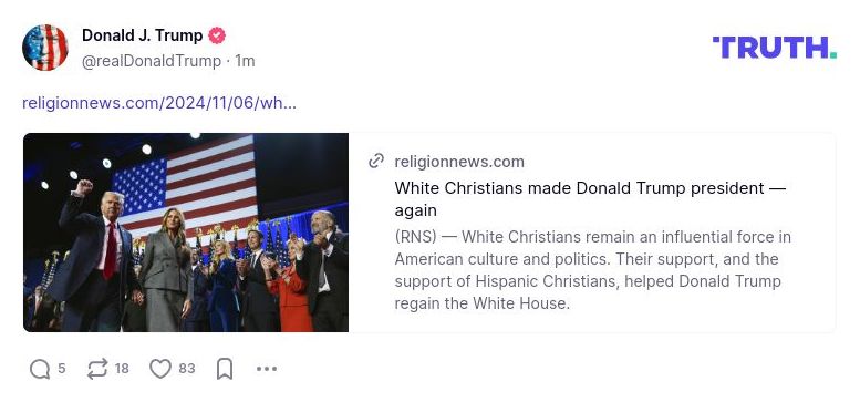 Post image from Donald Trump