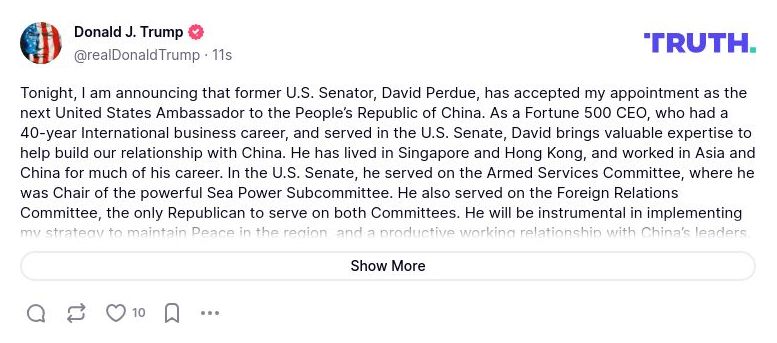 Post preview from Donald Trump