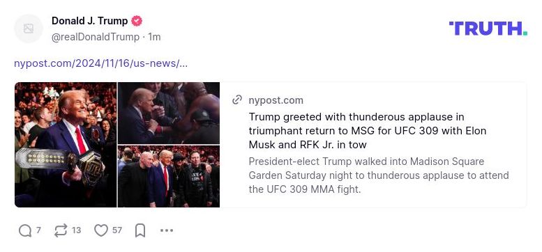 Post preview from Donald Trump