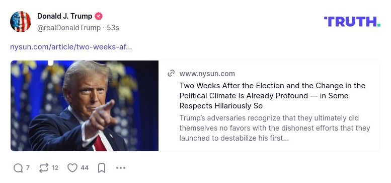 Post image from Donald Trump