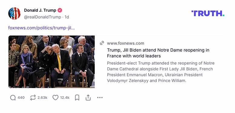 Post preview from Donald Trump