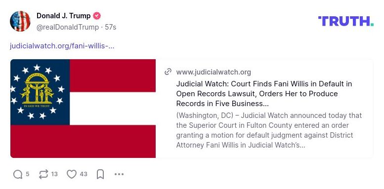 Post image from Donald Trump