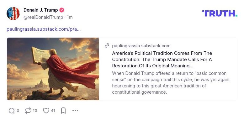 Post image from Donald Trump