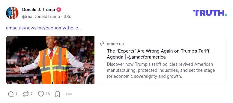 Post image from Donald Trump