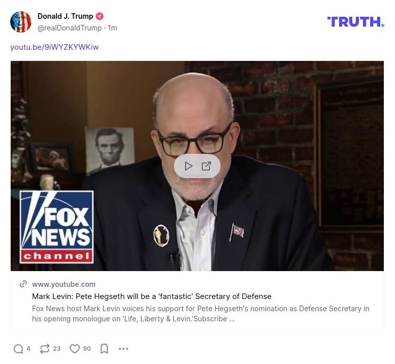 Post image from Donald Trump