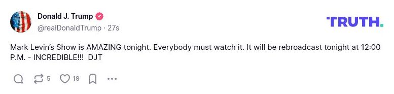 Post image from Donald Trump