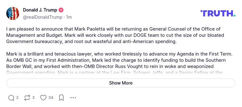 Post image from Donald Trump