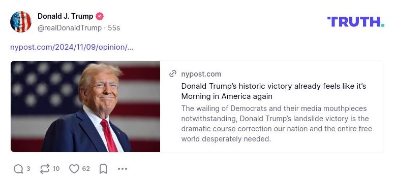 Post image from Donald Trump