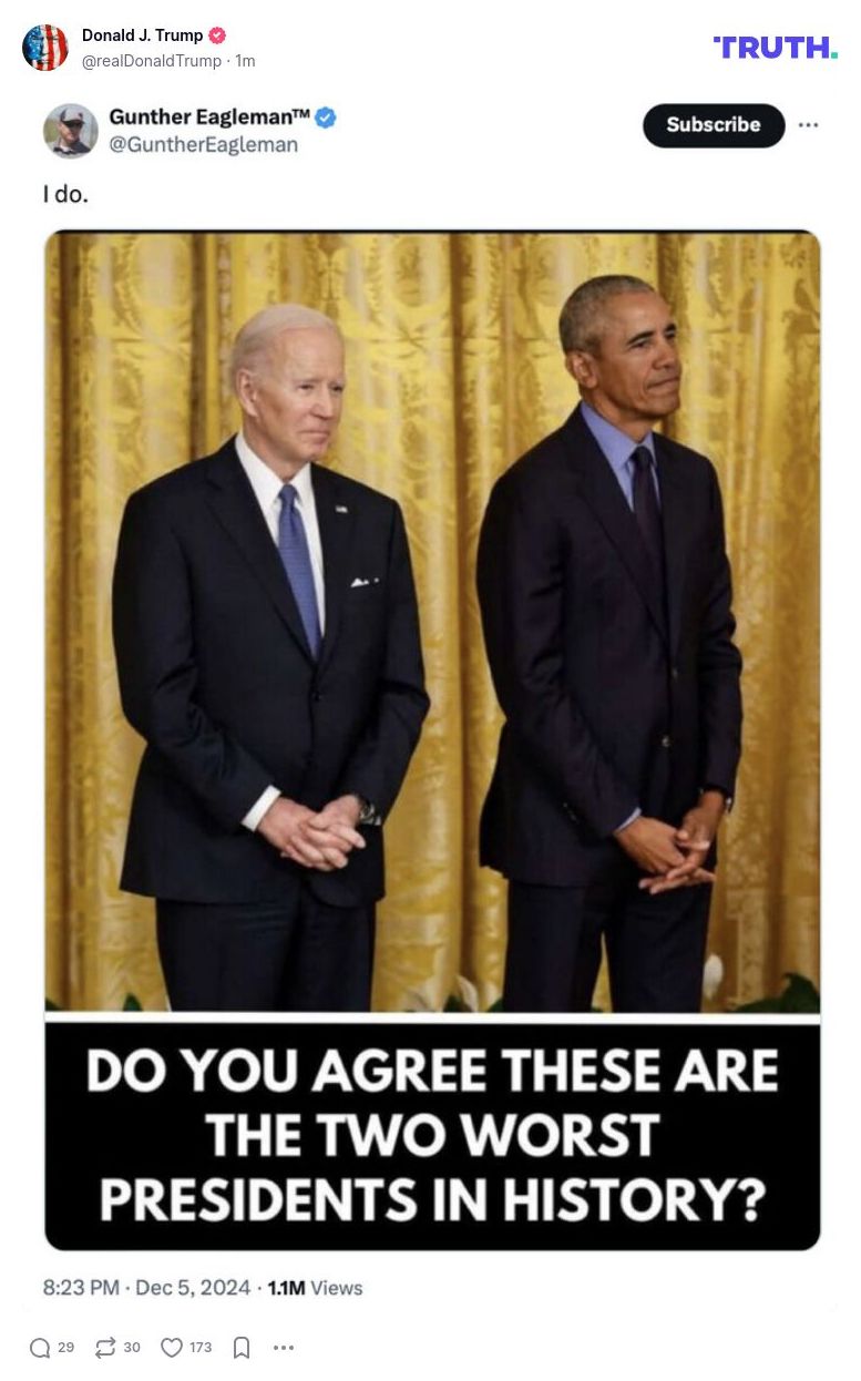 Post image from Donald Trump