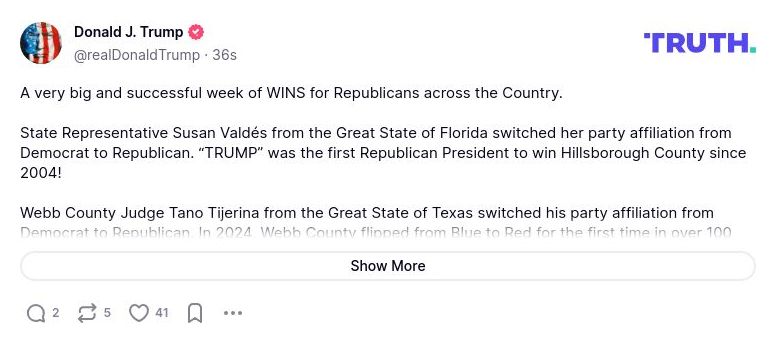 Post image from Donald Trump