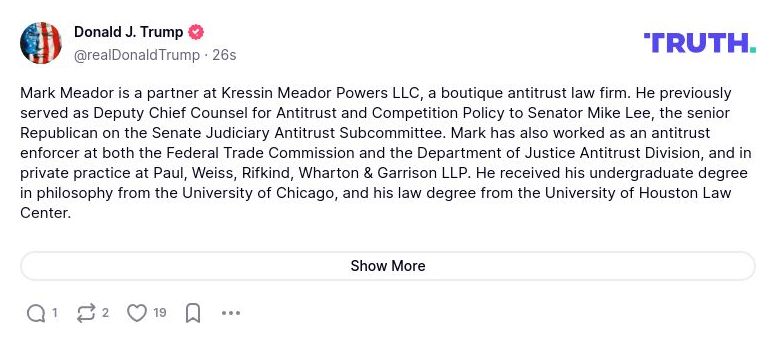 Post image from Donald Trump