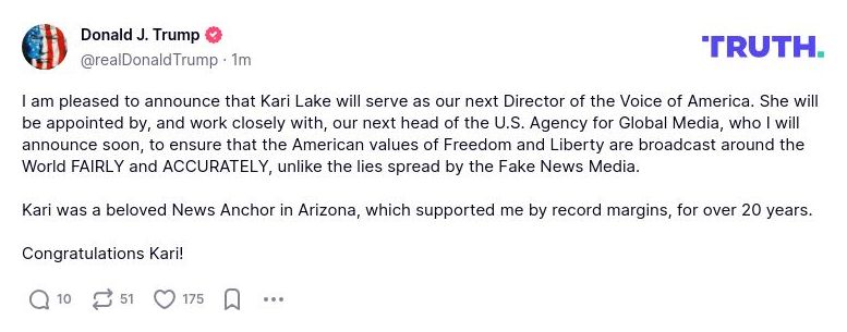 Post image from Donald Trump