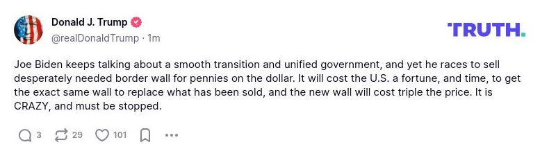 Post preview from Donald Trump