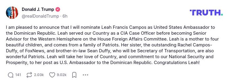 Post image from Donald Trump