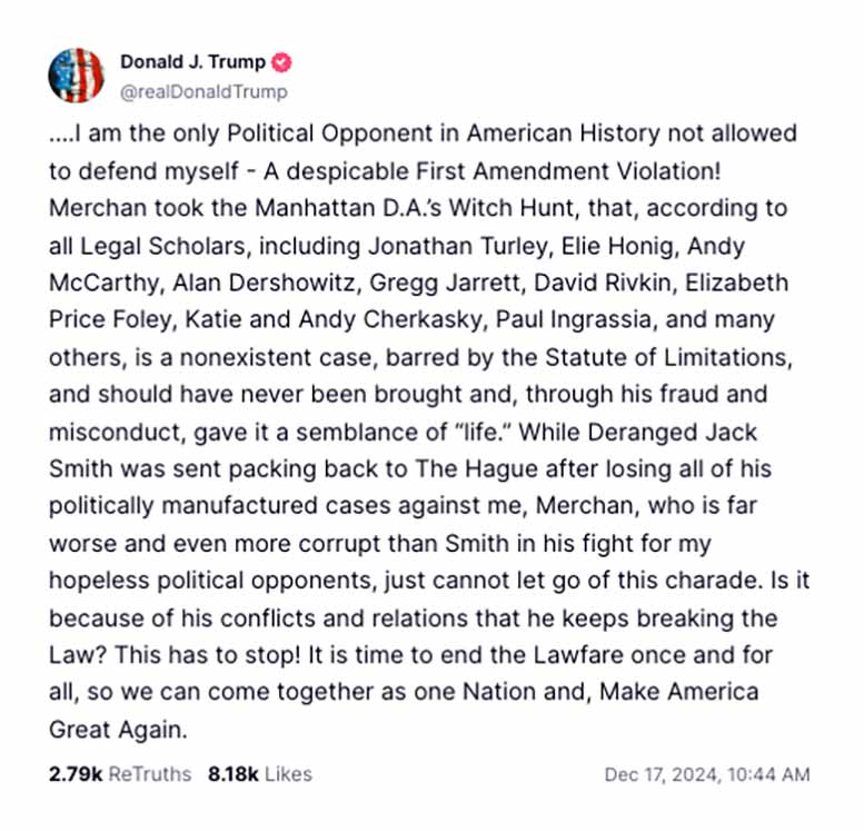 Post image from Donald Trump