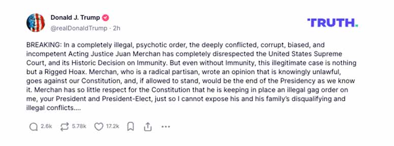 Post image from Donald Trump