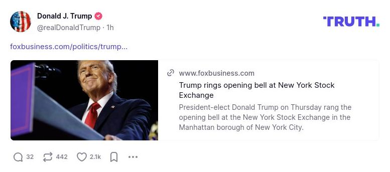 Post image from Donald Trump