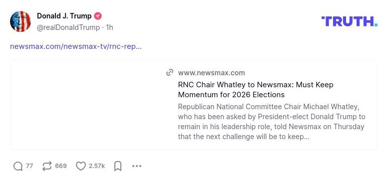 Post image from Donald Trump