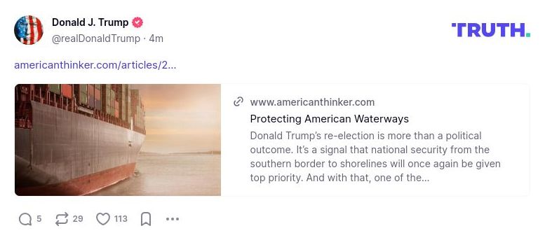 Post image from Donald Trump