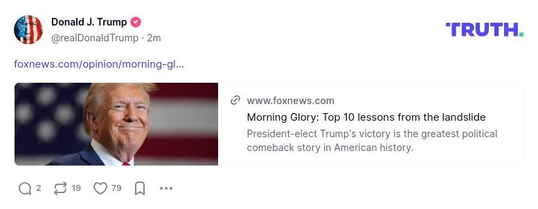 Post image from Donald Trump