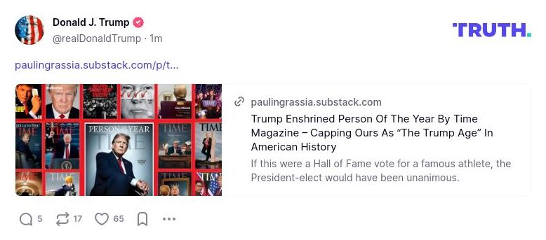 Post image from Donald Trump