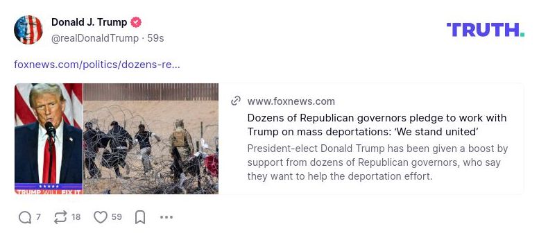 Post image from Donald Trump